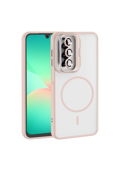 Zore Galaxy Uyumlu A17 Kılıf Standlı Ve Kamera Lens Hediyeli Ogaa Etro Kapak - Gri