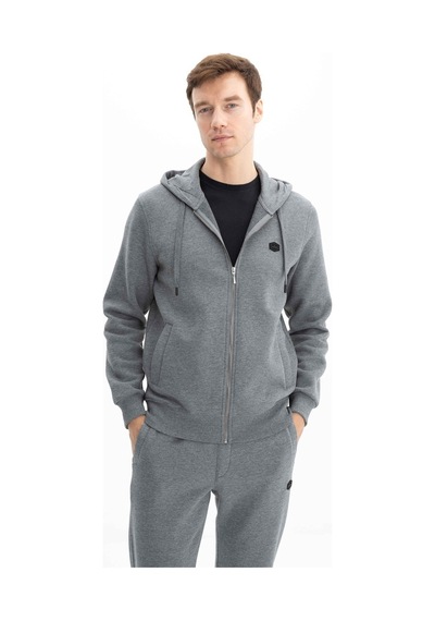 AR-MA Arma Erkek Regular Fit 3 İplik Şardonlu Tam Fermuar Kapüşonlu Cepli Sweatshirt 001