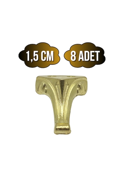 Moda Metal Ayak Çeyiz Ve Hediye Kutusu Mobilya Ayağı 1,5cm Altın 8 Adet Altın