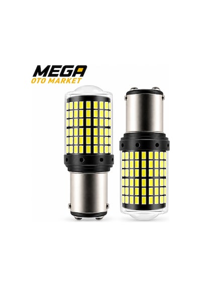 Mega Oto Market 12v 1016 144 Led Beyaz Oto Ampul 2 Adet Stop, Fren Ve Sinyal Led Lambası