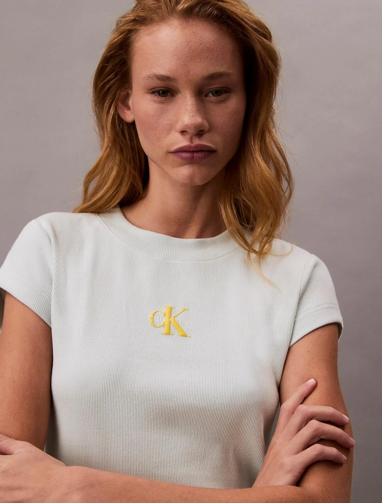 Calvin Klein A- Monogram Baby Tee Kadın T-shirt Lv047ab802-d1t Çok Renkli