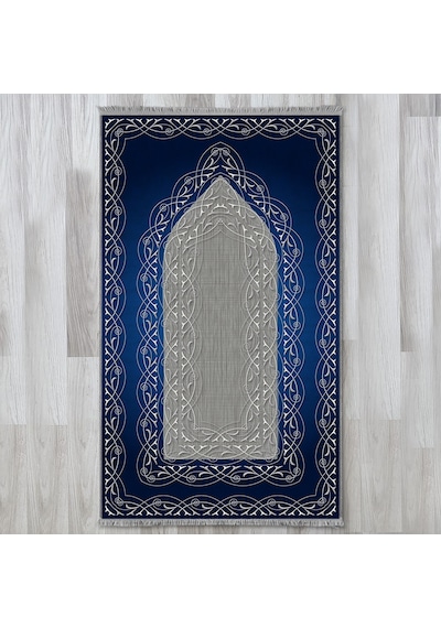 Evaşk Namazlık Dokuma Halı Kaymaz Muslumana Seccade 66x113 LACİVERT EVAŞK610A80