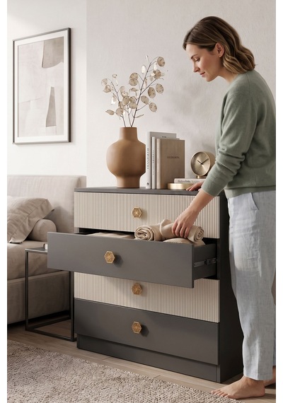 Merani Modern 4 Çekmeceli Antrasit Ve Beyaz Şifonyer Antrasit Beyaz Merani Merani Modern 4 Çekmeceli Antrasit Ve Beyaz Şifonyer Antrasit Beyaz Merani
