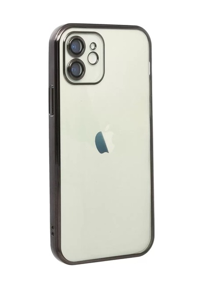 Apple iPhone Uyumlu 12 Kılıf Lensli Silikon - Siyah Çok Renkli