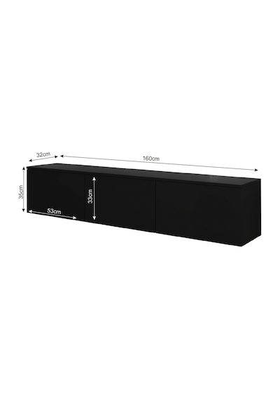 T0020 Alston Duvara Monte Tv Ünitesi Led Işıklı, Modern Tasarım, 160 Cm - Parlak Siyah Parlak Siyah T0020 Alston Duvara Monte Tv Ünitesi Led Işıklı, Modern Tasarım, 160 Cm - Parlak Siyah Parlak Siyah