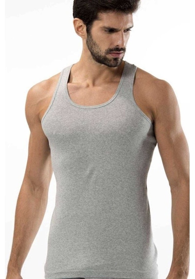 2K 3 Adet Tutku Ribana Spor Erkek Gri Atlet 0118 3 Adet Beyaz