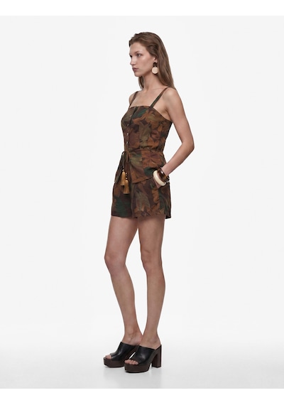 Koton Koton X Melis Ağazat - Viskon Floral Desenli Püskül Detaylı Mini Şort Kahverengi Desenli 6sak40231ew Koton Koton X Melis Ağazat - Viskon Floral Desenli Püskül Detaylı Mini Şort Kahverengi Desenli 6sak40231ew