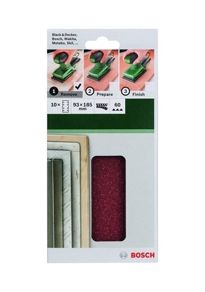 10'lu Titreşimli Zımpara Kağıdı, 93 X 185 Mm 60 Kum