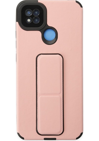 Newface Xiaomi Redmi 9c Kılıf Mega Standlı Silikon - Pudra pudra
