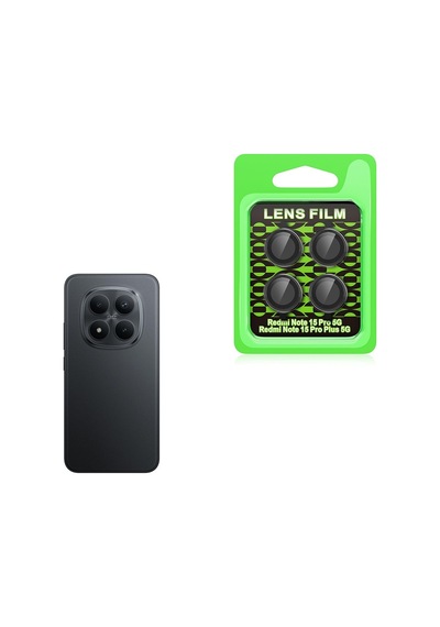 Vendas Xiaomi Redmi Note 15 Pro 5g Uyumlu Zore Cl-07 Kamera Lens Koruyucu Siyah