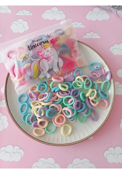 100 Adet Çocuk Tokası Bebek Toka Lastik Toka Pembe