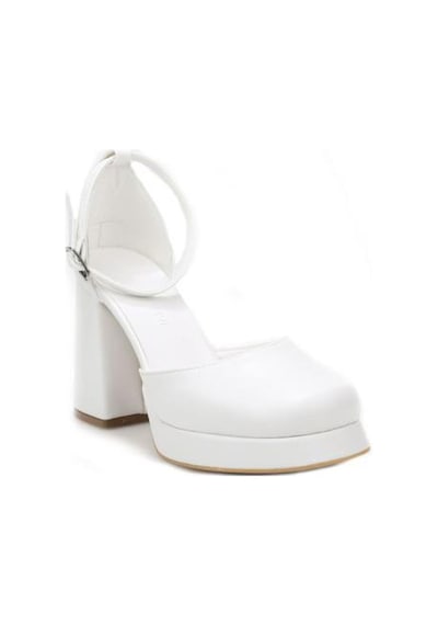 Papuçcity Moda Zen 03512 Kadın Topuklu Abiye Ayakkabı Beyaz