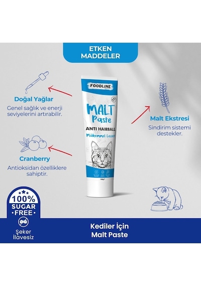 Foodline hairball Malt Macun 100 Gr Tüy Yumağı Önleyici