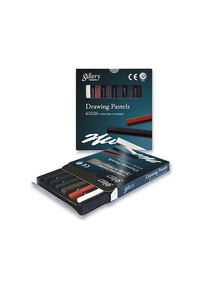6lı Tam Boy Çizim Pasteli Karışık Set Basic Karışık Renkli