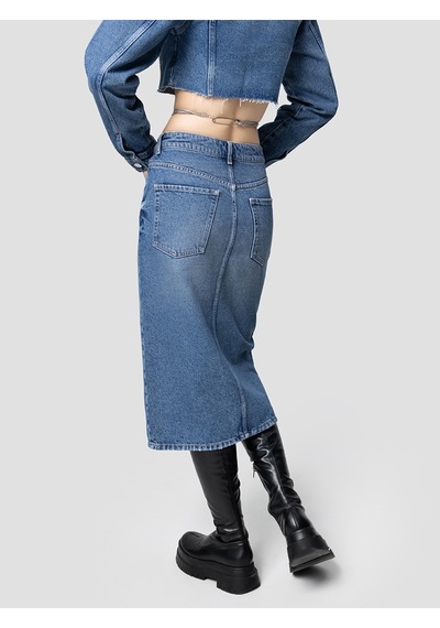 Slim Fit Kadın Etek Antrasit