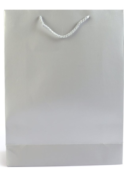 Karton Çanta Mat Gümüş Selefonlu 14x17x6 Cm (25'li) Karton Çanta Mat Gümüş  Selefo
