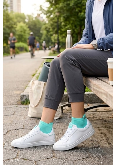 Socketta Kadın Mikrofiber Dikişsiz 6'lı Karışık Renk Patik Çorap Premium Çok Renkli