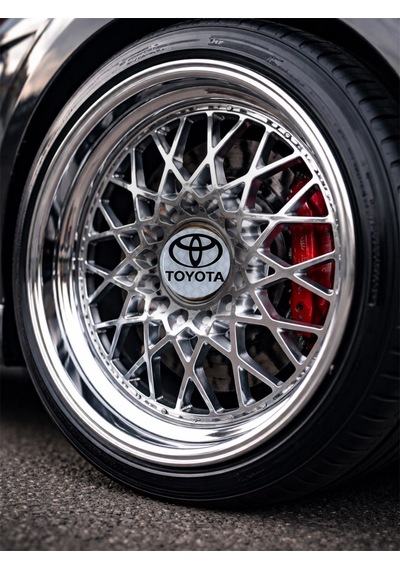 Toyota Jant Göbeği Damla Etiket 4 Lü Oto Universal Jant Göbeği 3d Jant Arması Damla Sticker Seti Çok Renkli