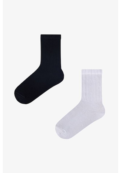 Penti Kız Çocuk Unisex Siyah Beyaz 2 li Tenis Soket Çorap