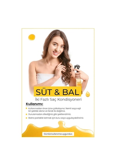 Çift Fazlı Süt & Bal Kondisyoner Fön Suyu 400 Ml - Mrfs