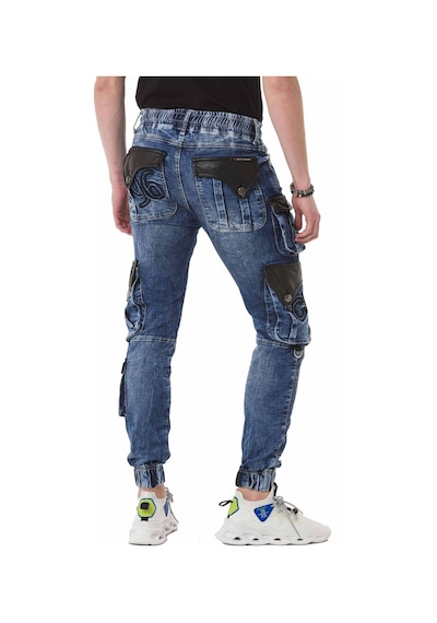 Cd790 Lastikli Kargo Mavi Kot Pantolon Mavi