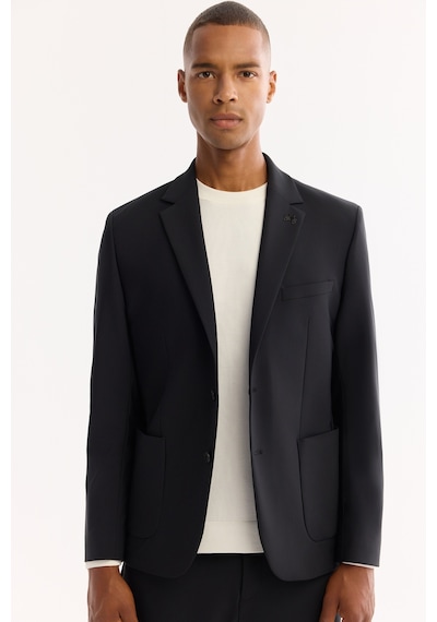 Avva Erkek Siyah Mono Yaka Bi-stretch Su İtici Kırışmaz Blazer Comfort Slim Fit Ceket A52y4009 Avva Erkek Siyah Mono Yaka Bi-stretch Su İtici Kırışmaz Blazer Comfort Slim Fit Ceket A52y4009