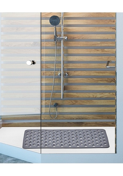 3 Parça Set Banyo ve Duş Kaydırmaz Çift Taraflı Banyo Duş Vucüt Fırçası Yıldız Küvet Süzgeci Antrasit