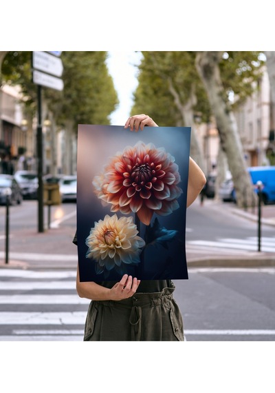 Çerçevesiz Poster - Dijital Baskı - Dahlia - Yıldız Çiçeği