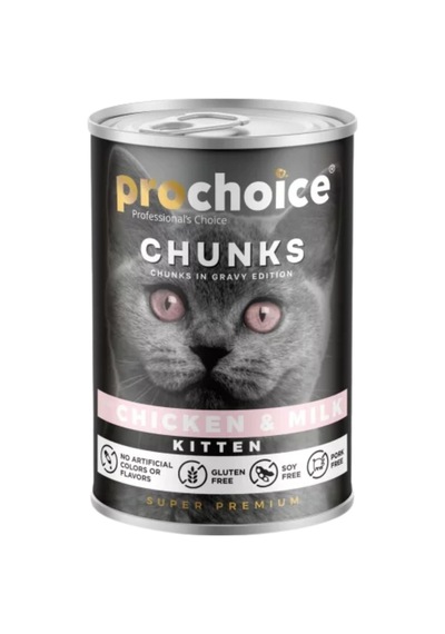 Pro Choice Tavuklu ve Sütlü Gravy Soslu Yavru Kedi Konservesi 400 G