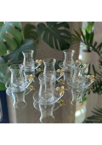 Alfafe Home Özel Seri 6'lı Gümüş Çay Seti , Çay Takımı , Hediyelik , Çeyizlik Gümüş