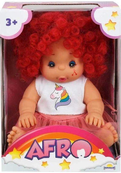 Mey İthalat 20040 Afro Kıvırcık Saçlı Bebek 23 Cm -