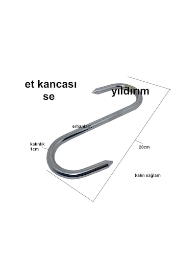 Et Kancası Kasap Kancası Se Kanca Es Et Kancası 20 Cm Sağlam