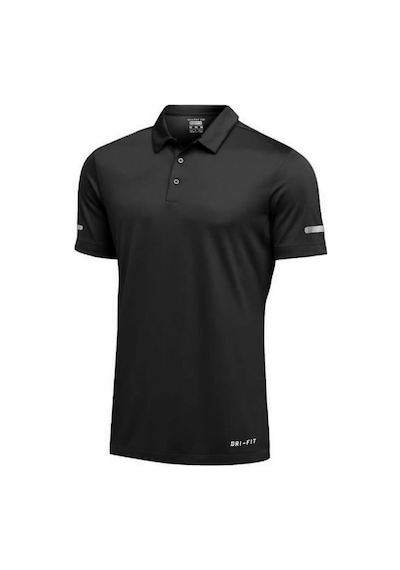 Ghassy Co. Erkek Dry Fit Hızlı Kuruma Nem Emici Teknik Performans Golf Polo Yaka Spor T-shirt 001 Siyah