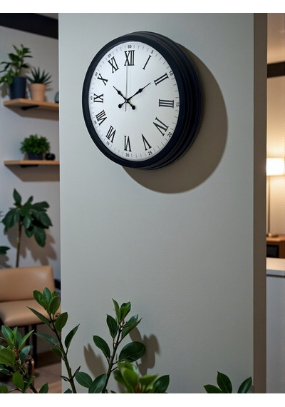 Siyah Klasik & Şık 40 Cm Metal Duvar Saati Diğer
