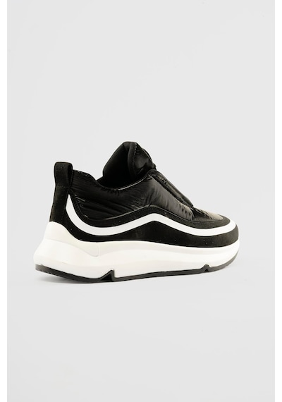 Mubiano Kadın Anorak Sneaker Süet Detaylı Kalın Tabanlı Bağcıklı Mito Siyah Siyah