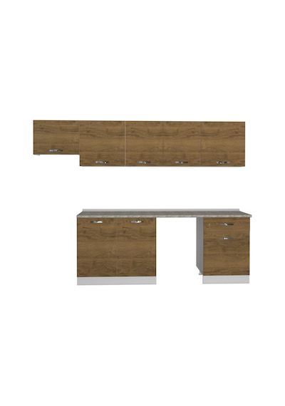 Decoraktiv Elite 280 Mdf Hazır Mutfak Dolabı - Tezgah Dahil - Naturel Pera Meşe