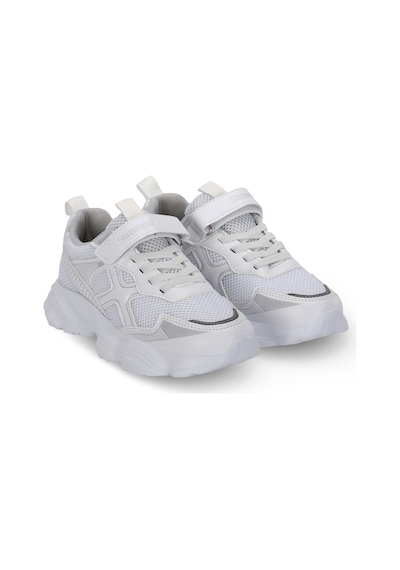 Slazenger Fast Track I Unisex Çocuk Cırt Cırtlı Beyaz / Gümüş Günlük Spor Ayakkabısı