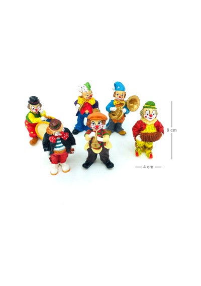 Altılı Mini Müzisyen Palyaço Biblo Seti