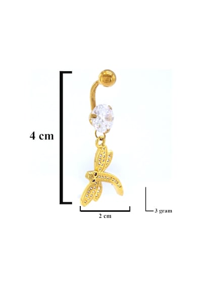 Ferizz Altın Kaplama Zirkon Taşlı Yusufçuk Piercing Prc-115 Altın