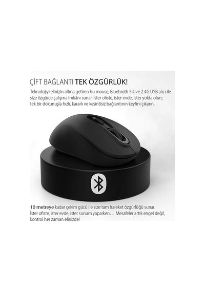 Inca Wireless Silent Bluetooth Mouse Siyah Iwm-288t