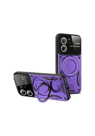 Newface Xiaomi Mi 13t Pro Kılıf Joy Lens Standlı Kapak - Mor