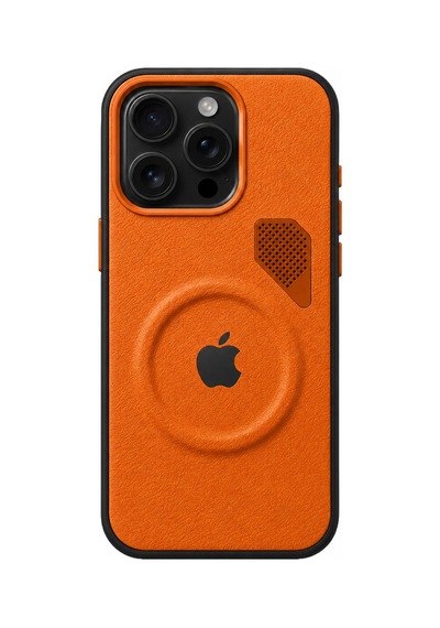 Apple iPhone 16 Pro Max Uyumlu Metal Tuşlu Magsafe Soğutma Izgaralı Vegan Deri Kılıf Ram Serisi Turuncu Apple iPhone 16 Pro Max Uyumlu Metal Tuşlu Magsafe Soğutma Izgaralı Vegan Deri Kılıf Ram Serisi Turuncu