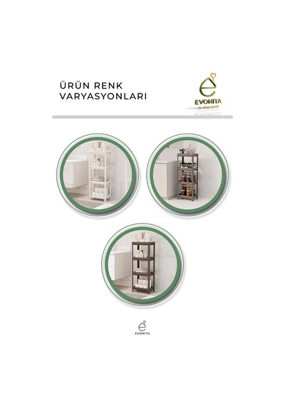 4 Katlı Banyo Rafı Organizer Şampuanlık Havluluk Çok Amaçlı Mutfak Banyo Düzenleyici Vesken Renkli