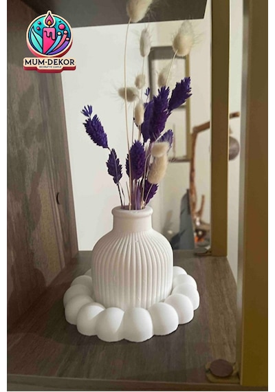 Bernami Mumluk Şamdanpinterest Bubble Tabak Ve Pampas Vazo Dekoratif Set Diğer