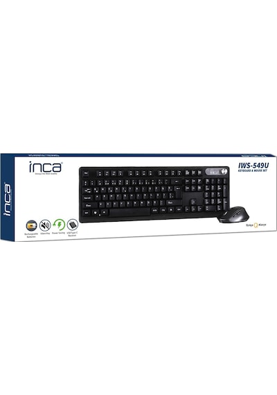 Inca IWS-549U Multimedya Şarj Edilebilir Kablosuz Klavye Mouse Set