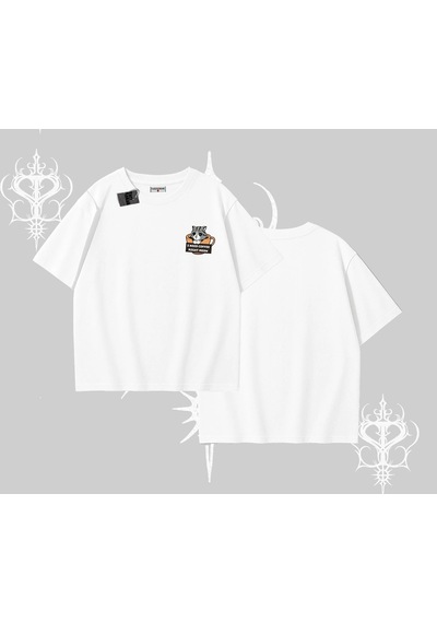 Tarzsokak Need Coffee Right Meow Yazılı Kedi Baskılı Oversize Tshirt Beyaz