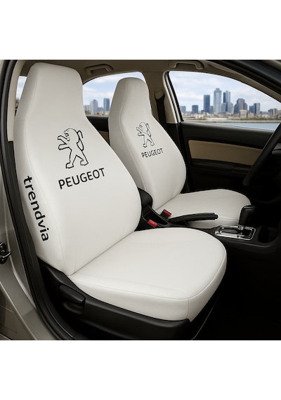 Peugeot Uyumlu Ön Arka Koltuk Kılıfı Penye Servis Kılıfı Oto Koruma Seti Beyaz