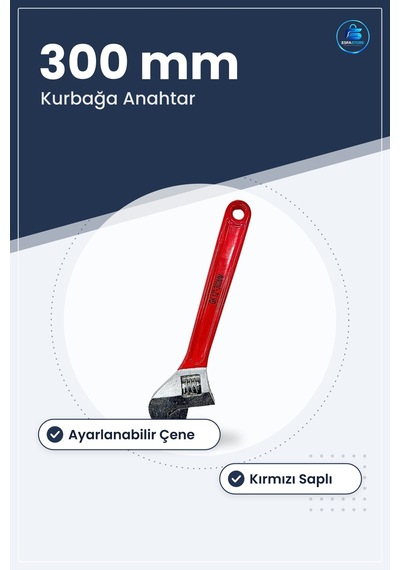 Ayarlanabilir Kurbağa Anahtar 12 İnç 300 Mm Kurbağcık Kırmızı Sap