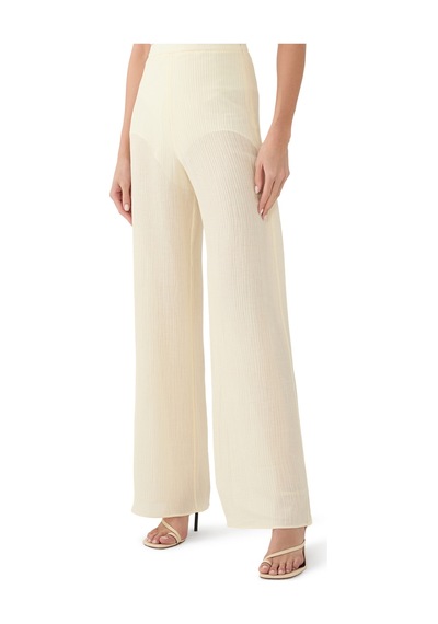 Taller Marmo Plaj Modası Için Rahat Pantolon Ivory