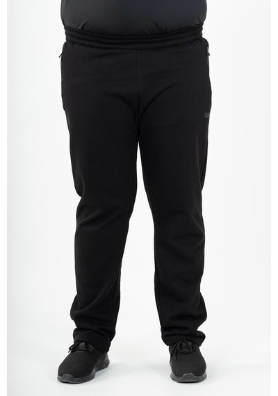 Maraton Sportswear Büyük Beden Erkek Düz Paça Basic Siyah Eşofman Altı 22342-Siyah
